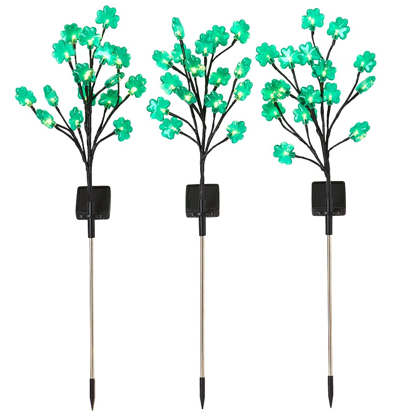 St Patrick's Clover Green Bouquet Garden Stake