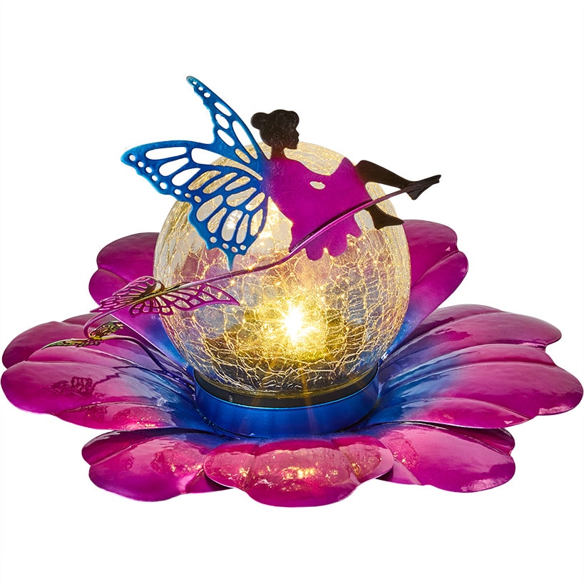 Solar Flower Garden Decor With Fairy Accent