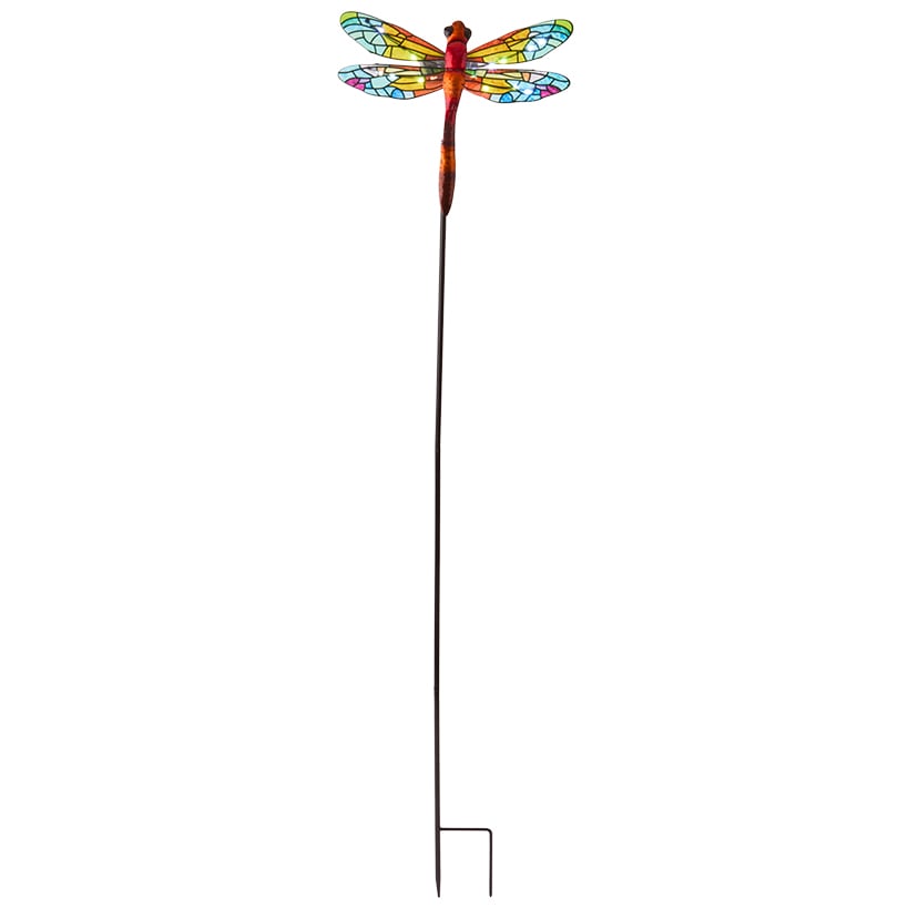 Vibrant Solar Glass Garden Stake