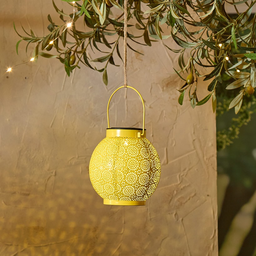 Solar Sunburst Shadow Cast Hanging Lantern#select-color_yellow