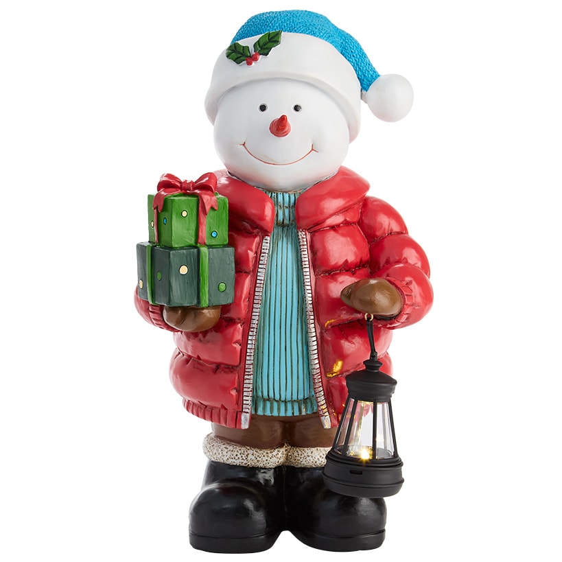 Snowman with Solar Lantern