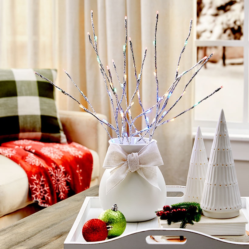 Lighted Winter Branches - 3 Piece Set - Multi Color