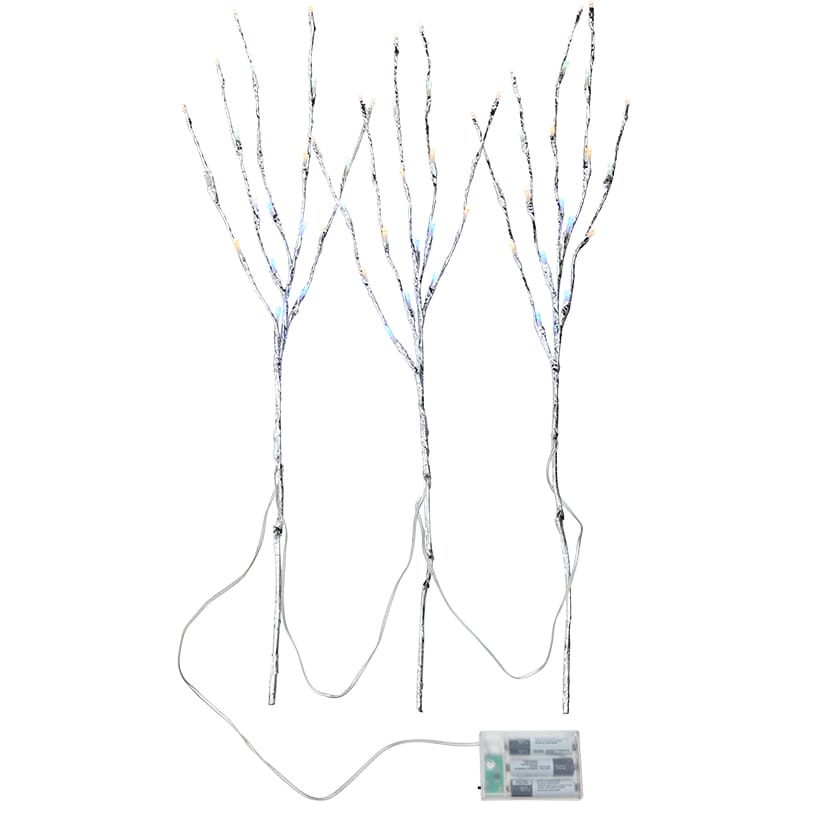 Lighted Winter Branches - 3 Piece Set - Multi Color
