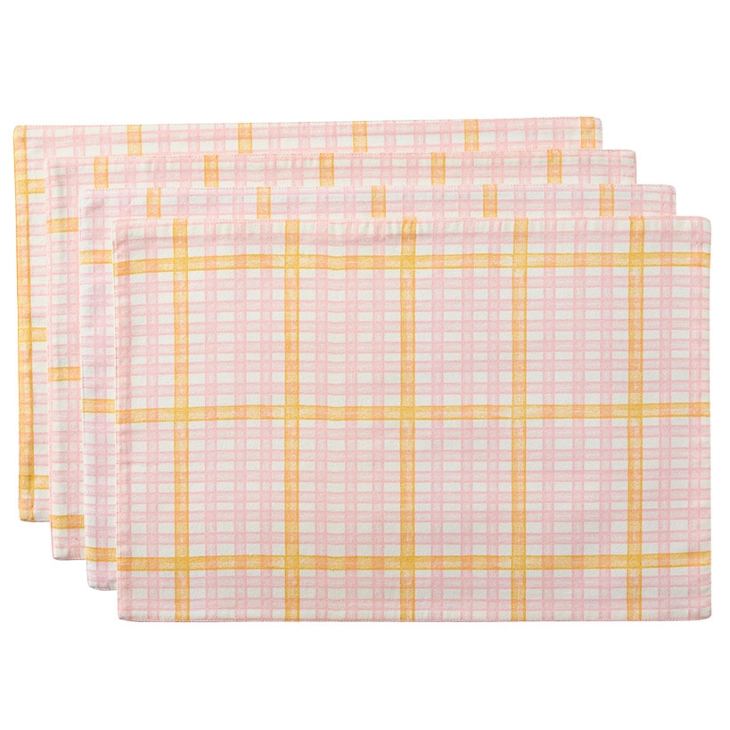 Springtime Plaid Set of 4 Placemats or Runner