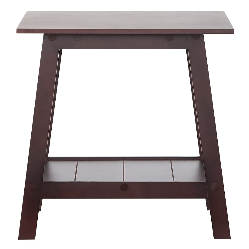 Wood Rectangular 2-Tier Accent Side Table - Walnut or White