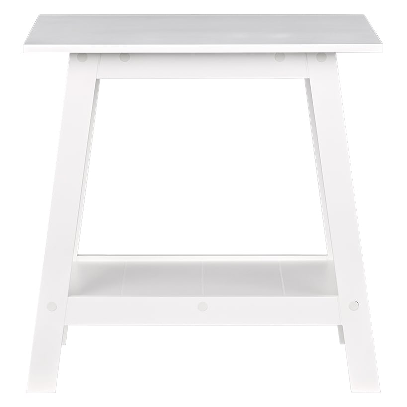 Wood Rectangular 2-Tier Accent Side Table - Walnut or White