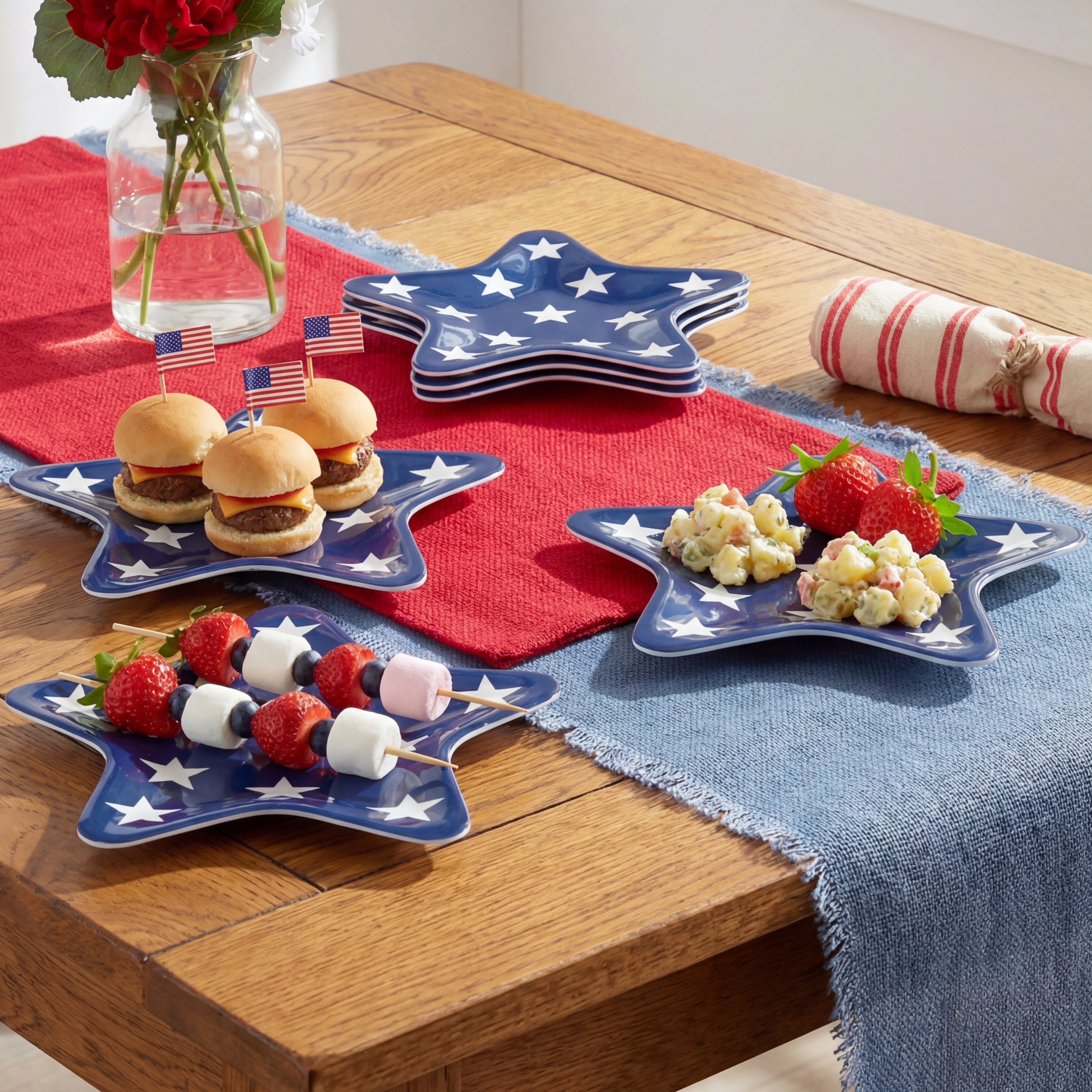 Star Shaped Melamine Appetizer Plates - Set of 4