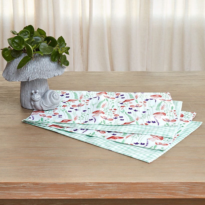 Stella Spring Mushroom Table Runner or Set of 4 Placemats