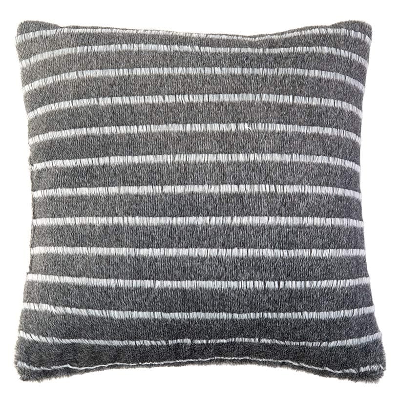 Striped Faux Fur Accent Pillow