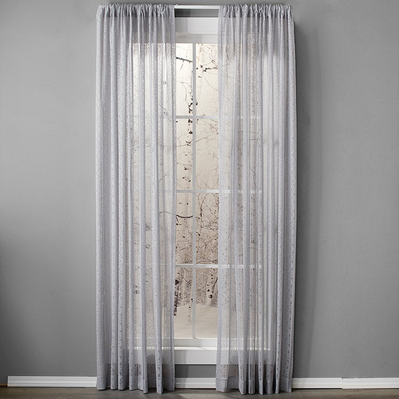 Striped Medallion Navy Lace Valance or Panel