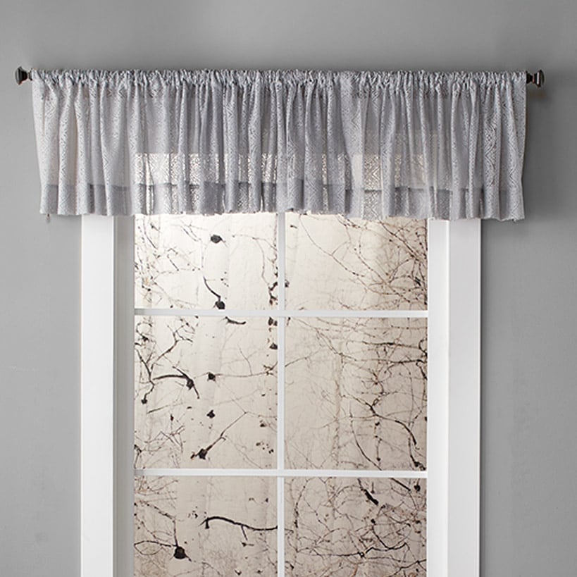 Striped Medallion Navy Lace Valance or Panel