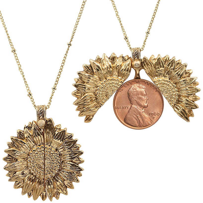 Personalized Year to Remember Sunflower Necklace