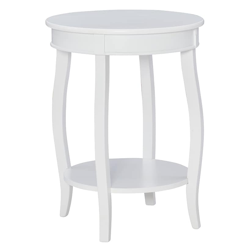 Round Side End Table with Shelf