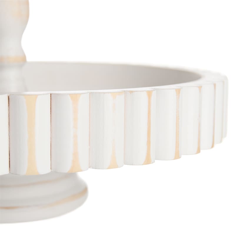 Round Rustic Wood Serving Tray