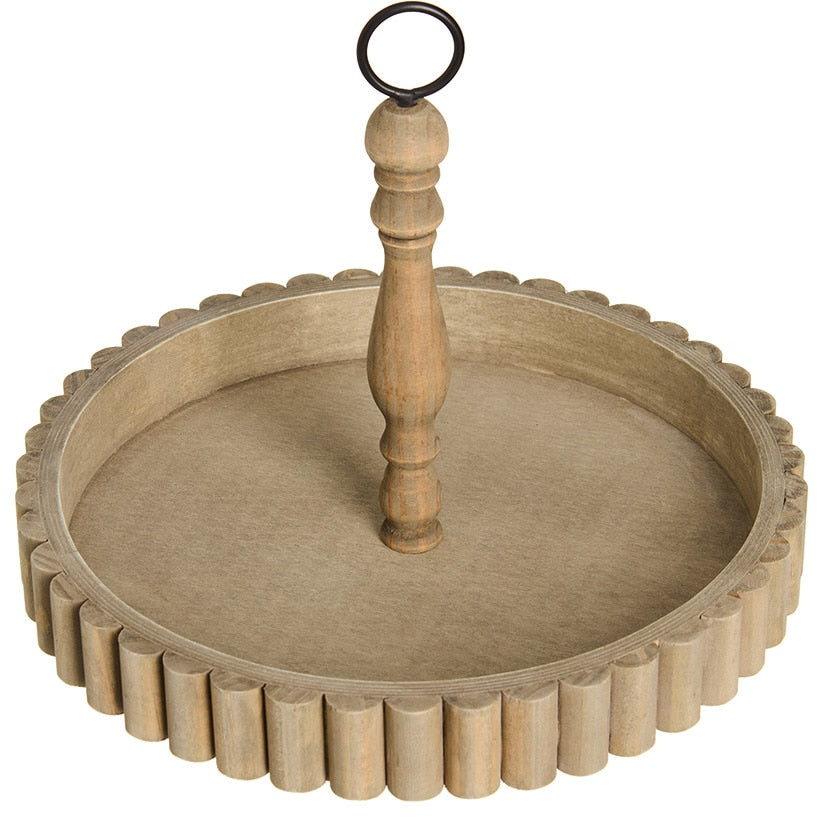 Round Rustic Wood Serving Tray#select-color_wooden