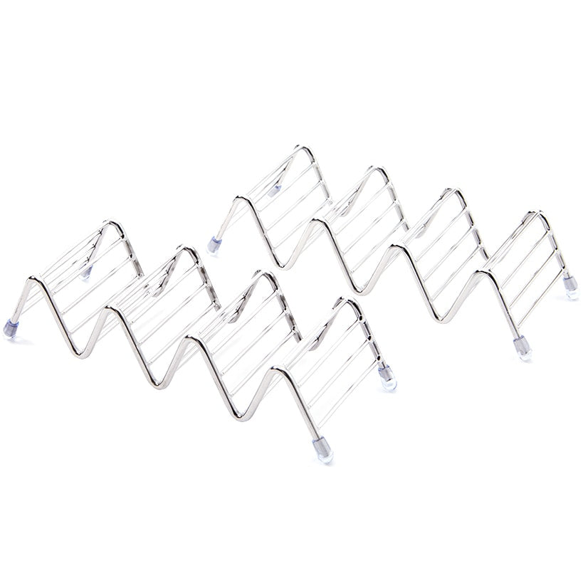 Taco Holder Stand Stainless Steel Set of 2