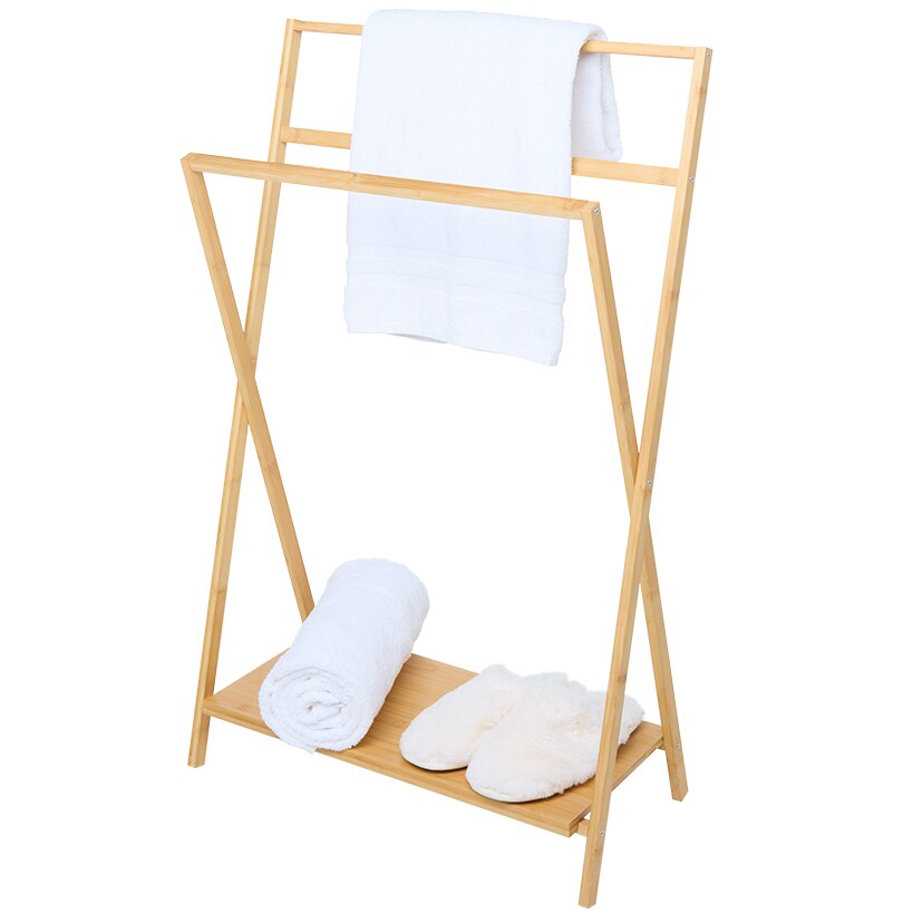Bamboo Freestanding Towel Rack - Foldable