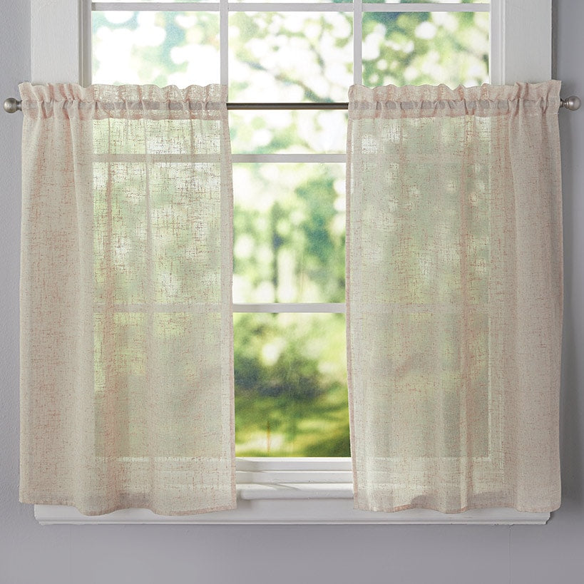 Textured Linen Blend Valance or Swag Pair