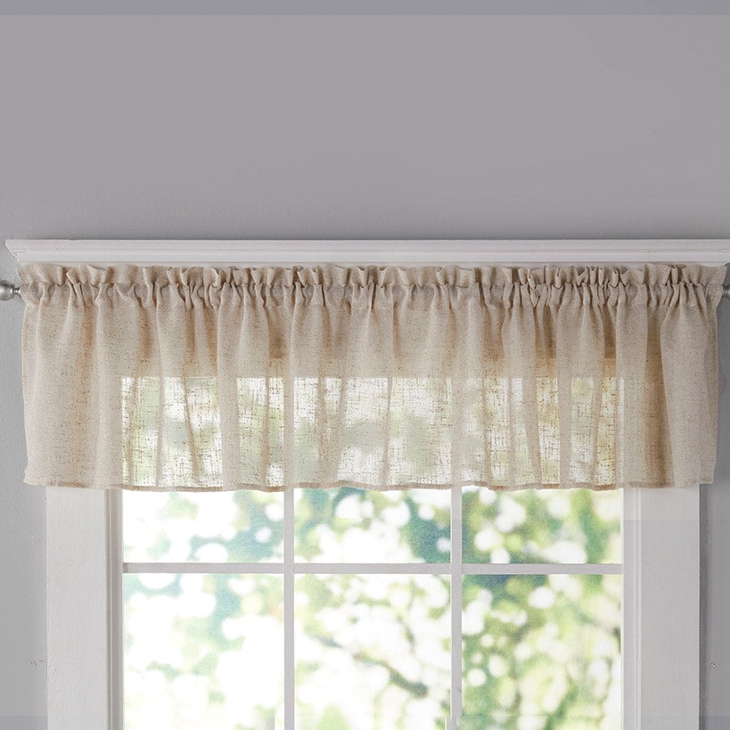 Textured Linen Blend Valance or Swag Pair