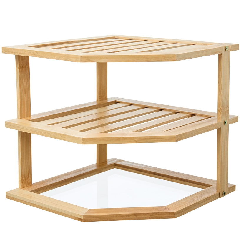 Bamboo Kitchen Counter Corner Shelf - 3-Tier