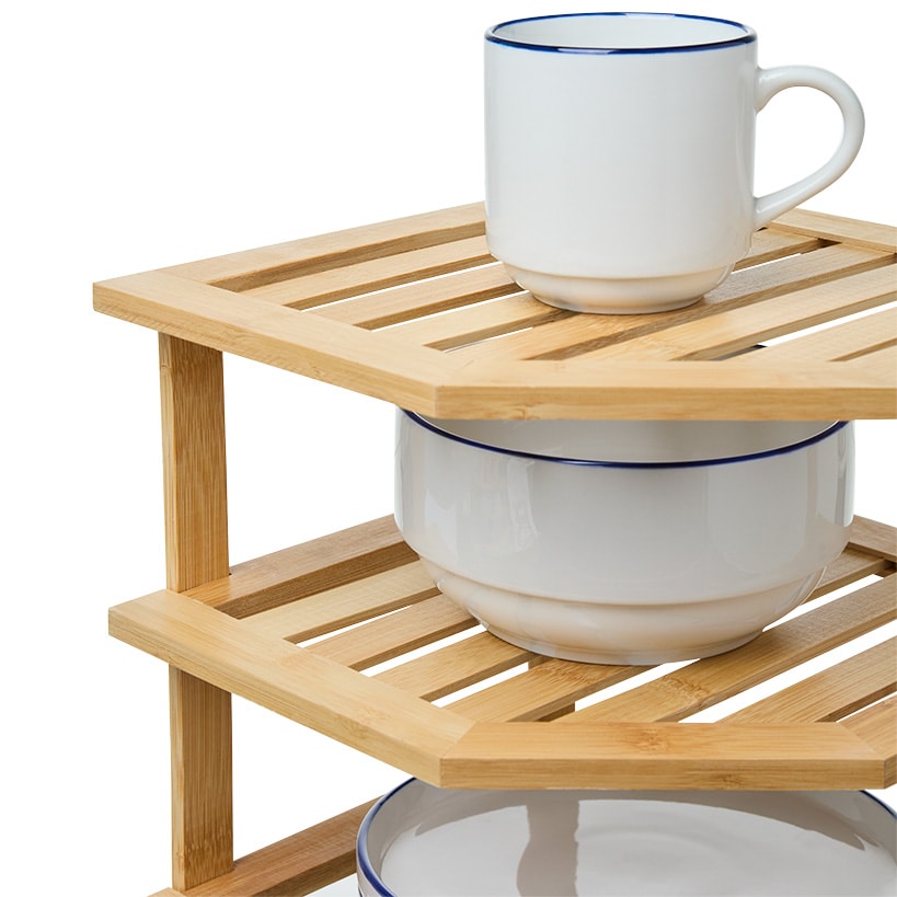 Bamboo Kitchen Counter Corner Shelf - 3-Tier