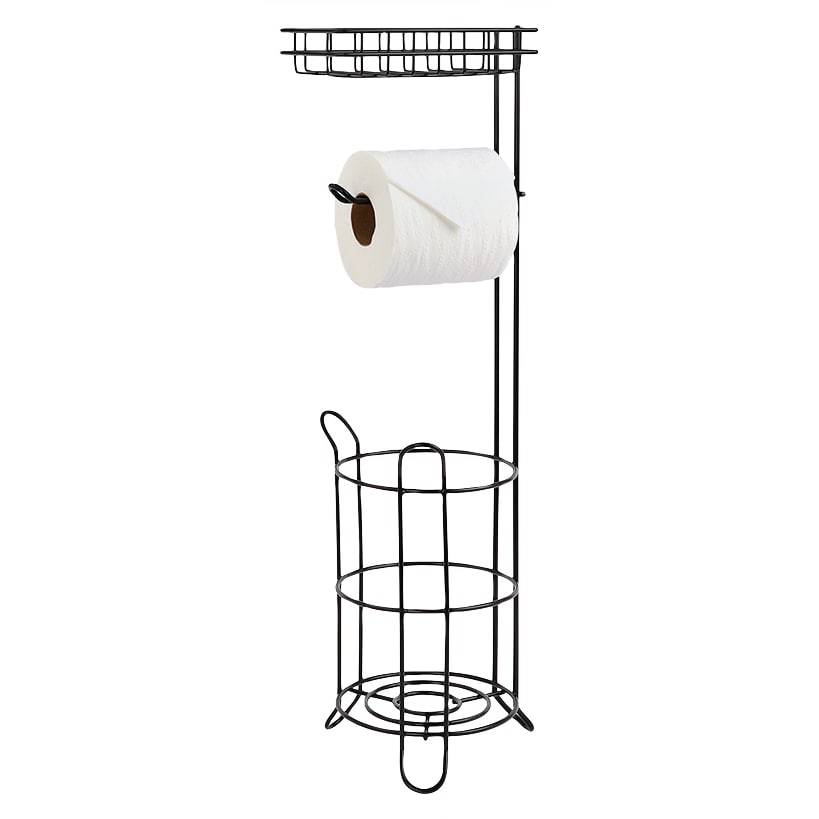 Vertical Toilet Paper Holder with Storage