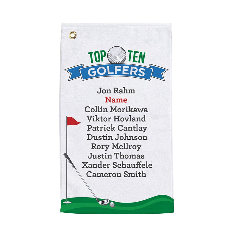 Personalized Top Ten Golf Towels