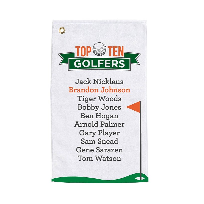 Personalized Top Ten Golf Towels