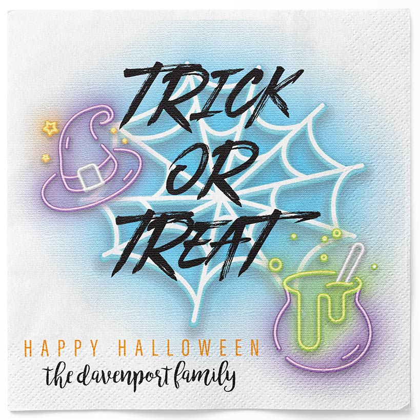 Personalized Halloween Trick or Treat Napkins