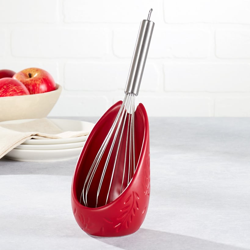 Embossed Kitchen Upright Spoon Rest Decorative Utensil Holder