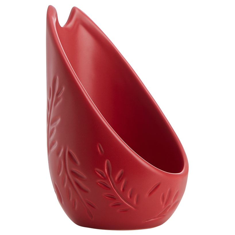 Embossed Kitchen Upright Spoon Rest Decorative Utensil Holder