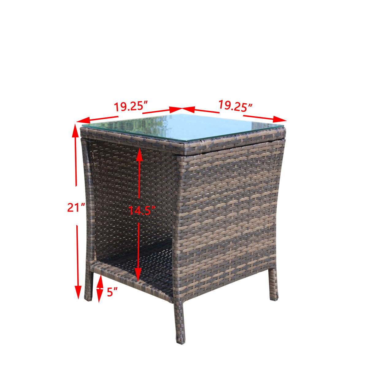 Outdoor patio Furniture 1 Coffee Table with clear tempered glass - image 3