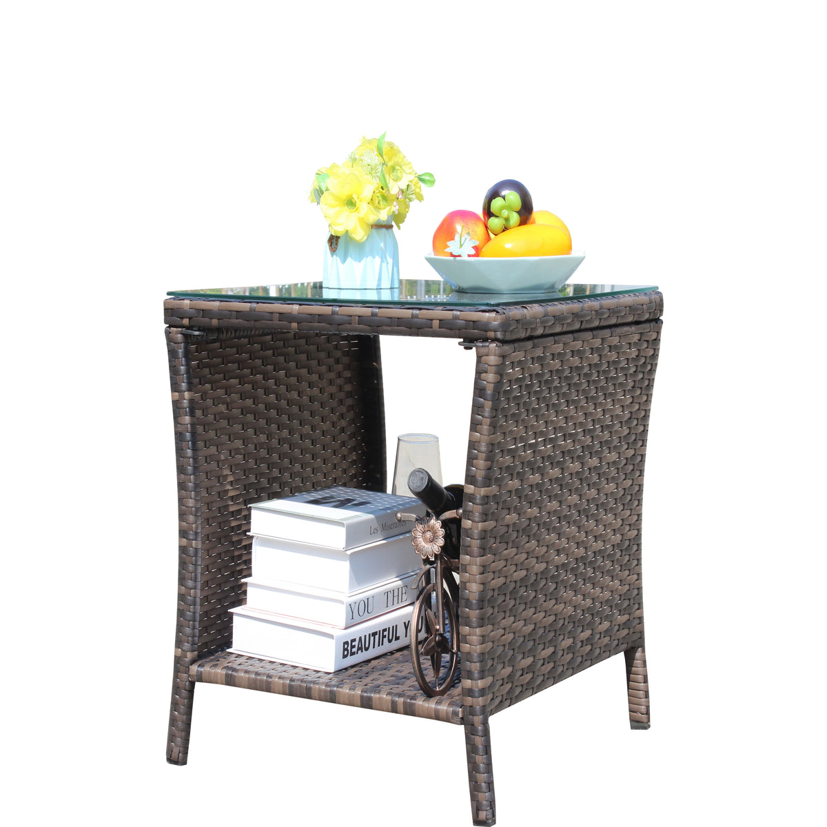 Outdoor patio Furniture 1 Coffee Table with clear tempered glass - image 9