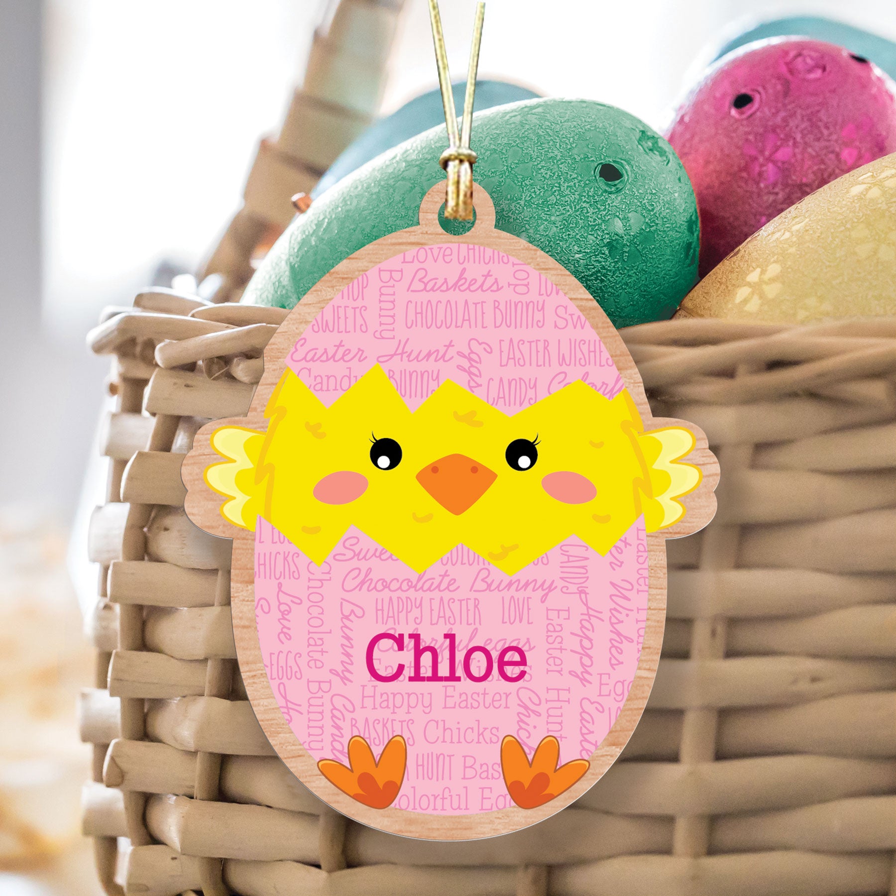 Personalized Chick Easter Basket Tag