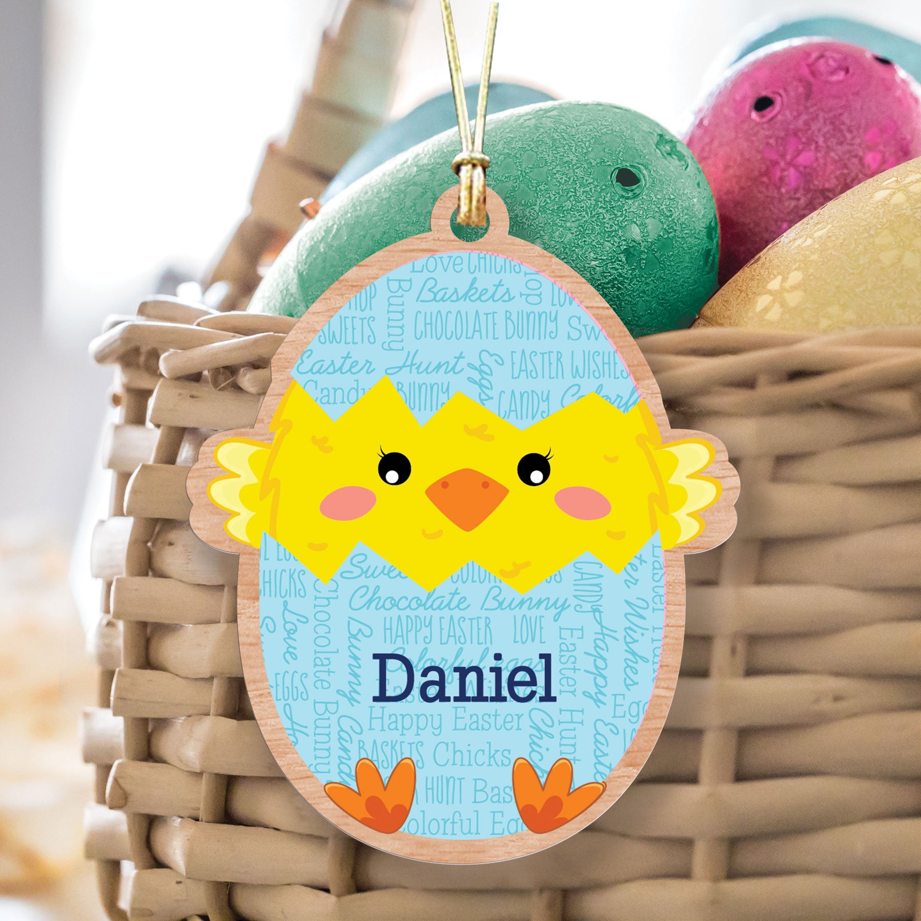 Personalized Chick Easter Basket Tag