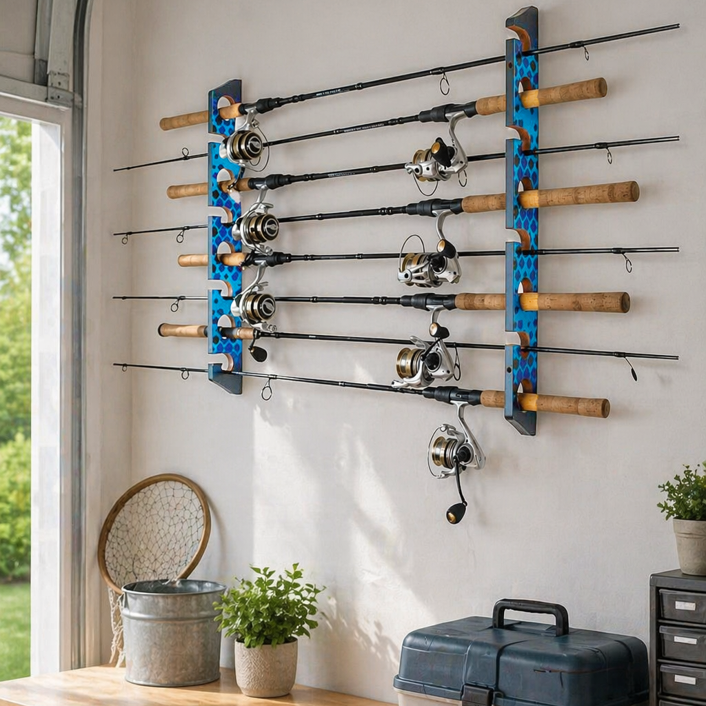 Wall Fishing Rod Storage Rack