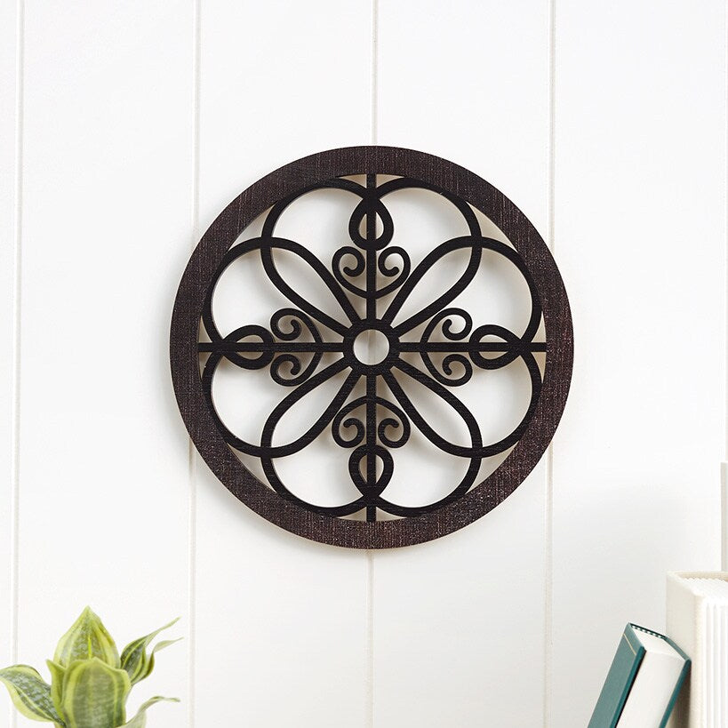 Scrolled Wall Medallion Elegant Metal Wall Art Decor