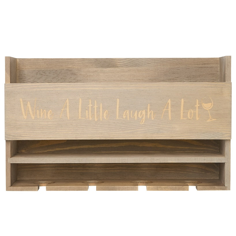 Wine Rack with Wine Glass Storage, Wall-Mounted