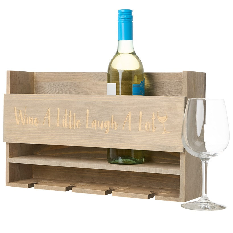 Wine Rack with Wine Glass Storage, Wall-Mounted