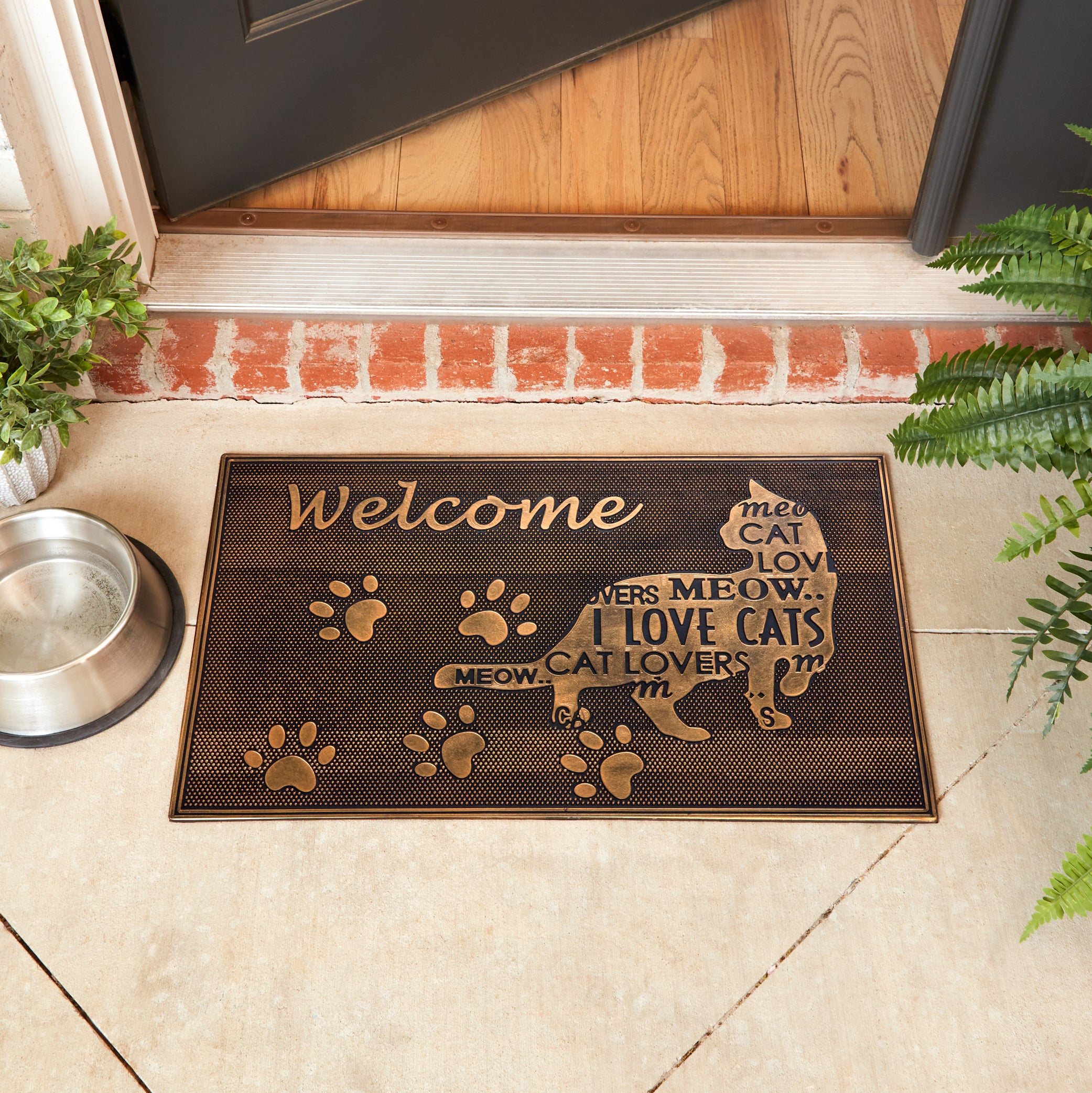 Welcome Cat Lover Rubber Doormat