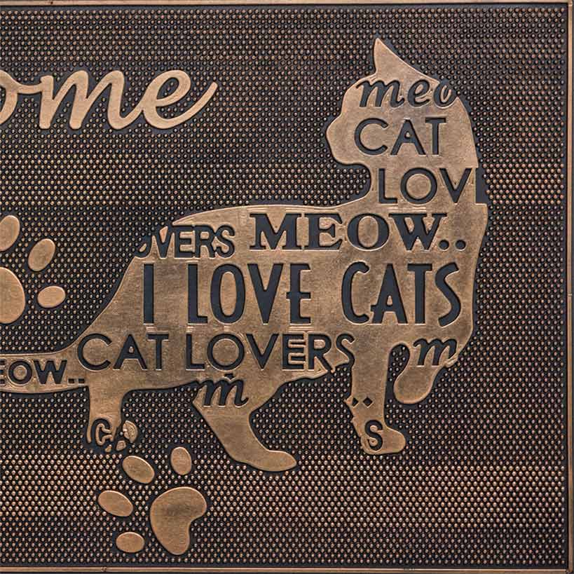 Welcome Cat Lover Rubber Doormat