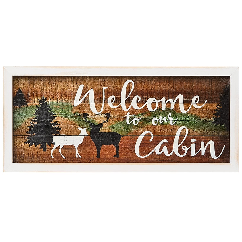 Woodland Welcome Sign Wall Art - Cabin, Lake or Woods