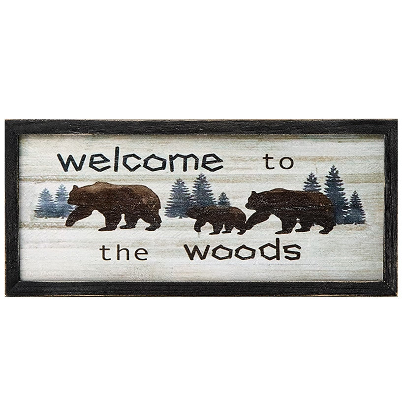 Woodland Welcome Sign Wall Art - Cabin, Lake or Woods