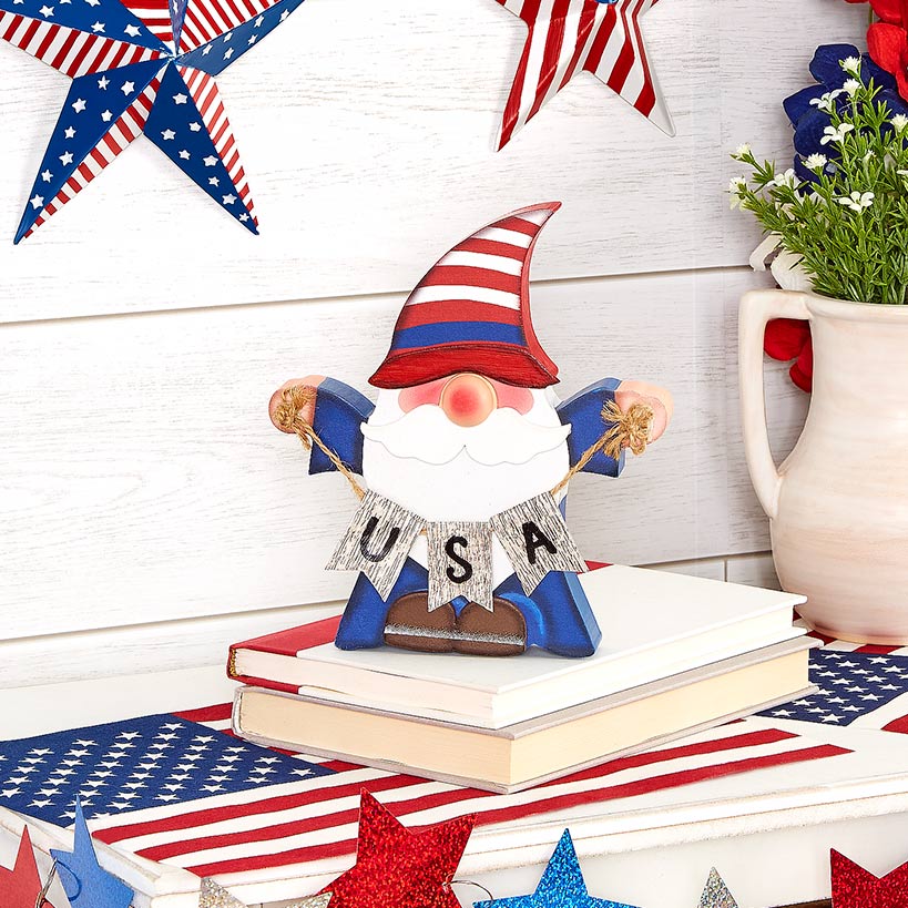 Americana Gnome Stars and Stripes Decor