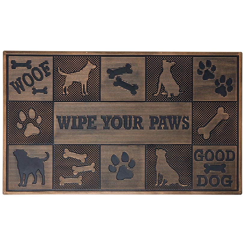 Woof Wipe Your Paws Rubber Doormat