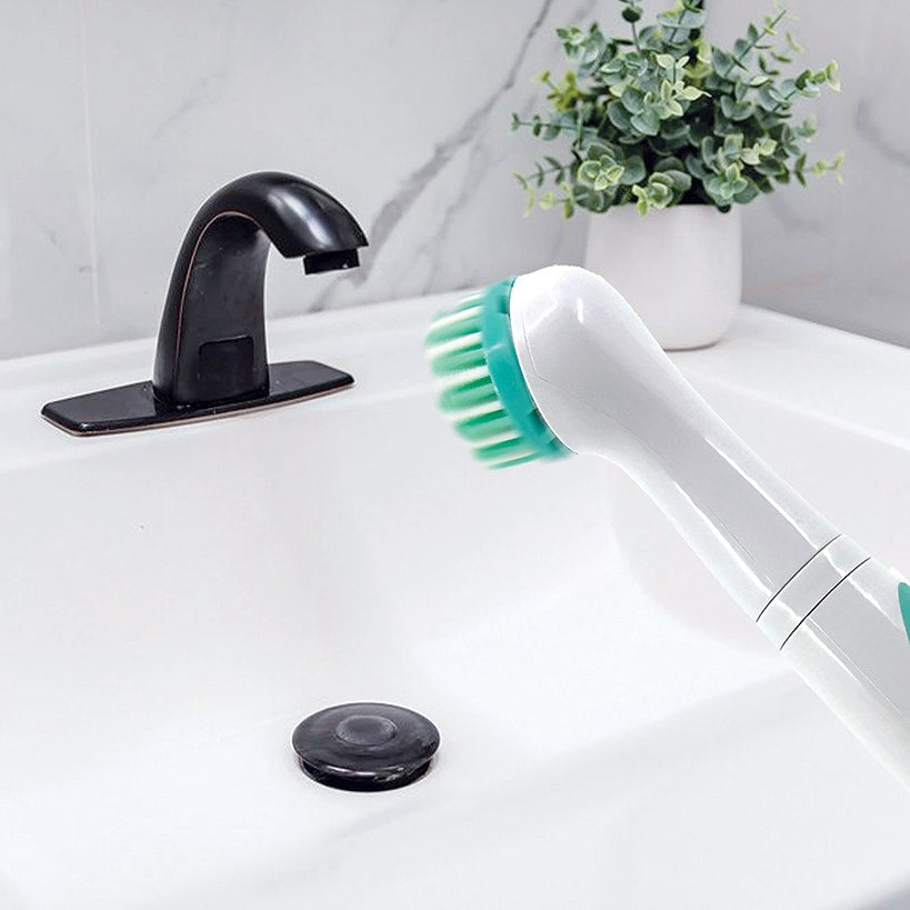 Zippi® Power Scrubber - Effortless Cleaning, 4 Interchangeable Brush Heads