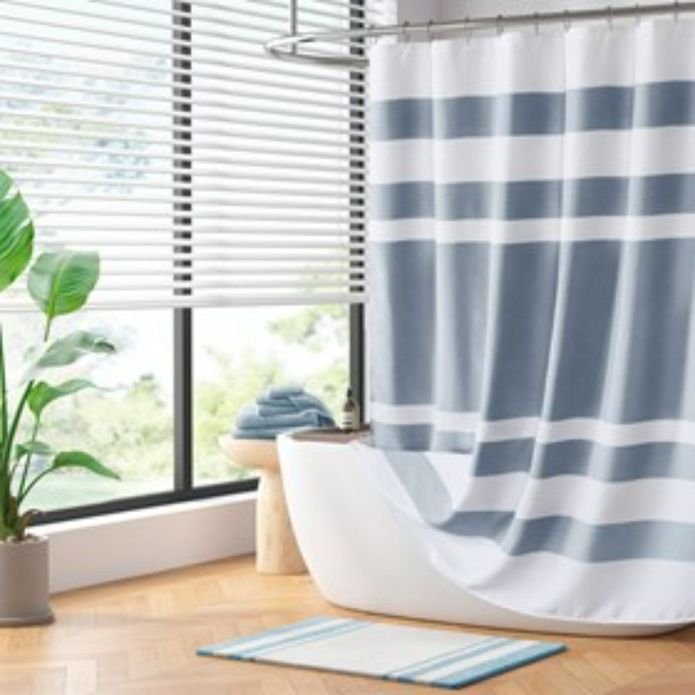 1 PCS 36x72'' Shower Curtain with 3M Treatment Dark Blue - image 10