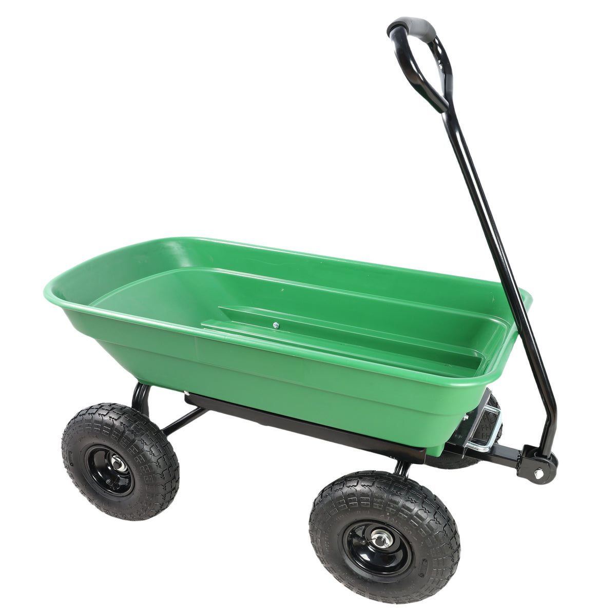 Folding car Poly Garden dump truck with steel frame, 10 inches. Pneumatic tire, 300 lb capacity body 55L Green - image 3