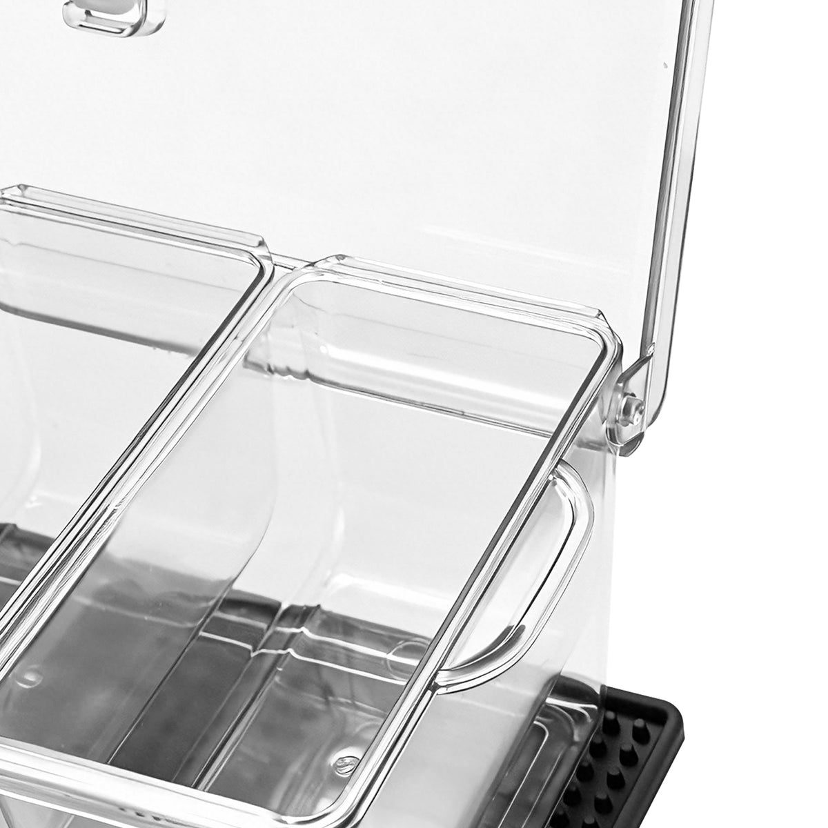 Chilled Condiment Server Caddy, 5 Compartment Ice Cooled Serving Container, Plastic Fruit Garnish Tray Platter with Lid, for Taco Salad Bar Accessories, Party Home Restaurant Supplies - image 4