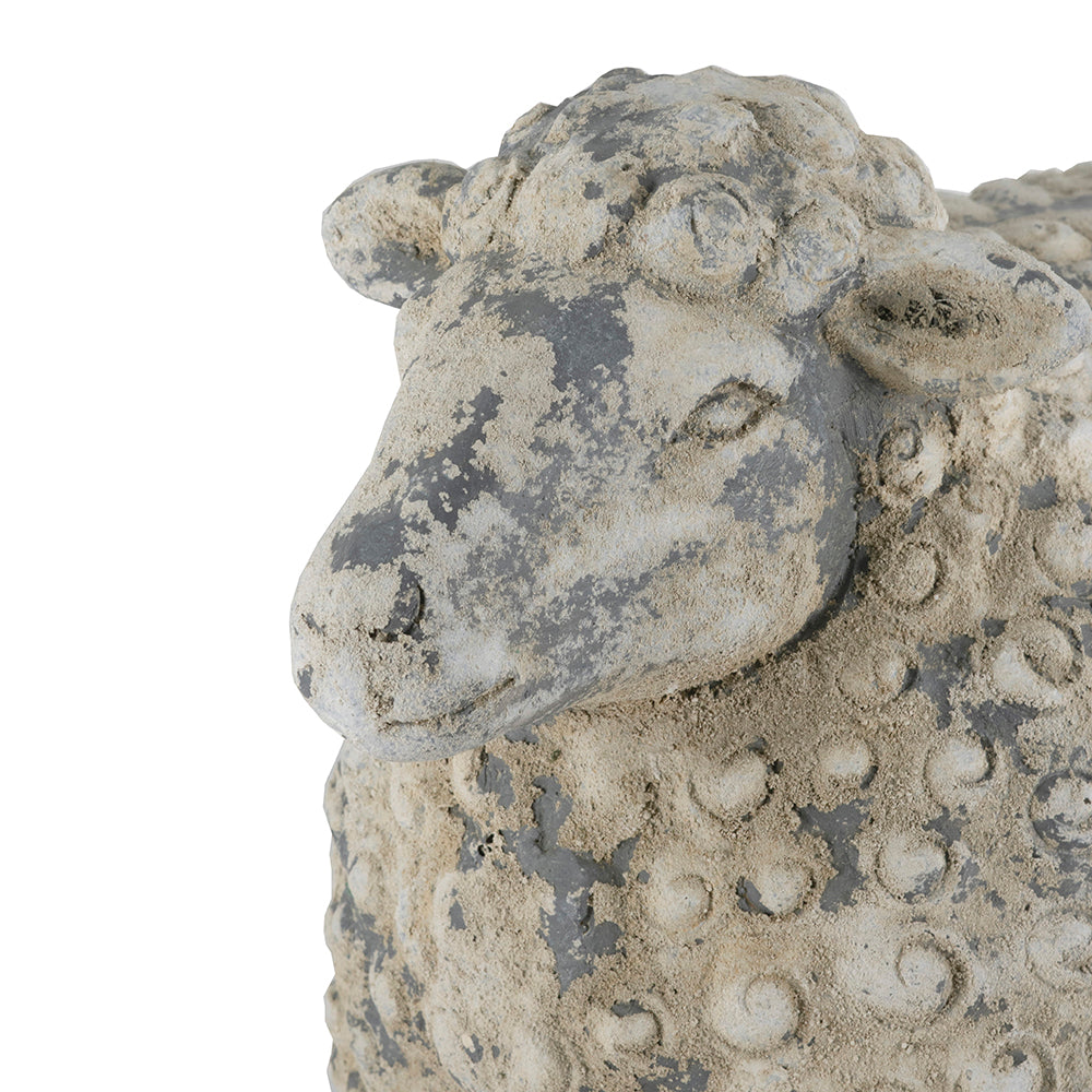 18x9.5x14" Magnesium Sheep Figurine with Weathered White and Gray Finish - image 3